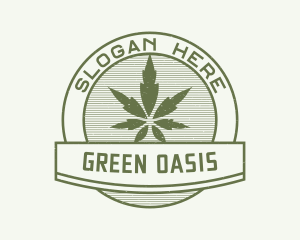 Green Cannabis Plant logo design