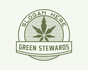 Green Cannabis Plant logo design