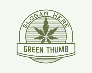 Green Cannabis Plant logo design