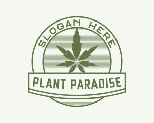 Green Cannabis Plant logo design