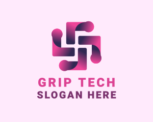 Financial Tech Circuit  logo design