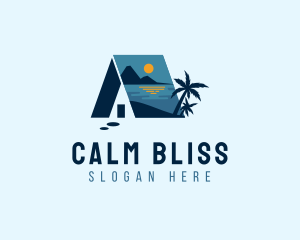 Calm Beach House Vacation logo design