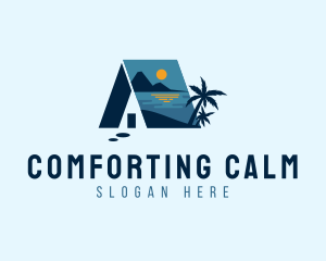 Calm Beach House Vacation logo design