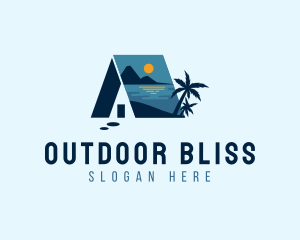 Calm Beach House Vacation logo design