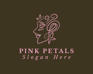 Pink Woman Face logo design