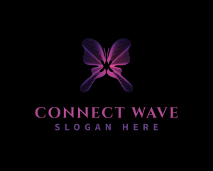 Butterfly Wave Wing logo design