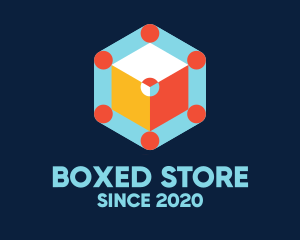 Multicolor Hexagon Arcade Cube logo design