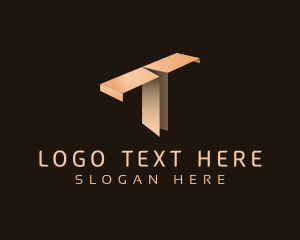 Paper Fold Plane Letter T logo