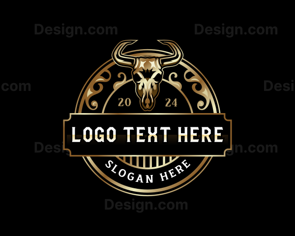 Wester Bull Skull Logo