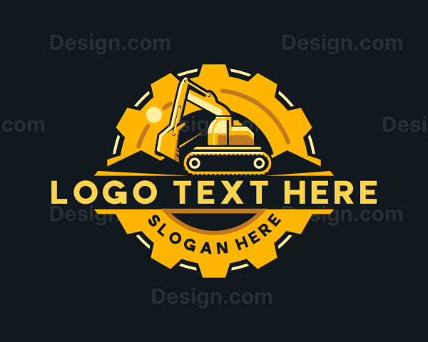 Backhoe Excavator Construction Logo