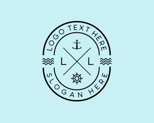 Nautical Ship Anchor logo
