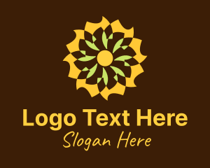 Geometric Flower Sun logo