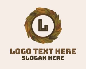 Organic Autumn Leaves Wreath logo