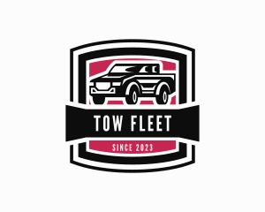 Pickup Truck Transport logo design