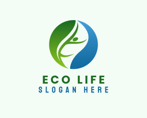 Organic Leaf Person logo design