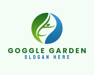 Organic Leaf Person logo design