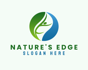 Organic Leaf Person logo design