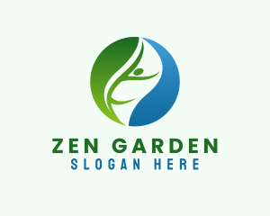 Organic Leaf Person logo design