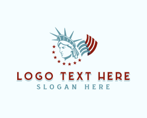 Lady Liberty American Flag logo