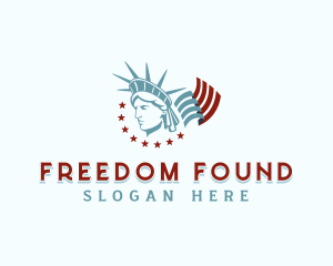 Lady Liberty American Flag logo design