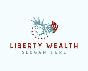 Lady Liberty American Flag logo design