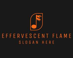 Flaming Music Note logo design