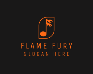 Flaming Music Note logo design