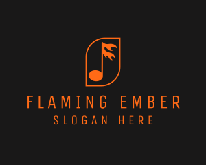 Flaming Music Note logo design