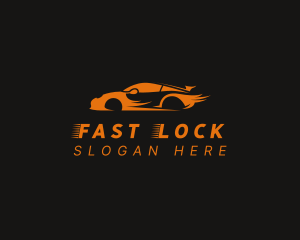 Fast Orange Car logo design