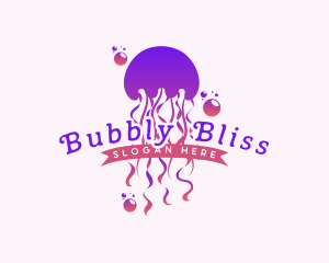 Bubble Sting Jellyfish logo design