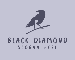 Black Crow Letter R logo