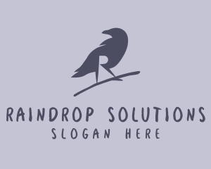 Black Crow Letter R logo design