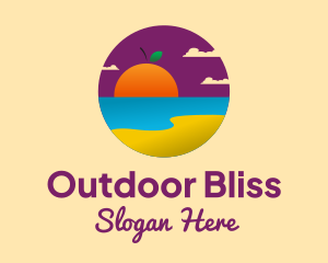 Orange Sunset Beach  logo design