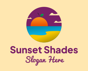 Orange Sunset Beach  logo design