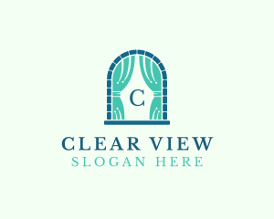 Window Curtain Home Decor logo design