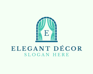 Window Curtain Home Decor logo design