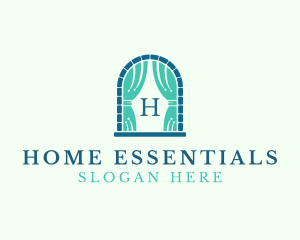 Window Curtain Home Decor logo design