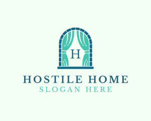 Window Curtain Home Decor logo design