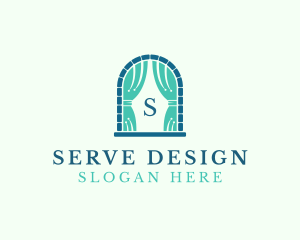 Window Curtain Home Decor logo design