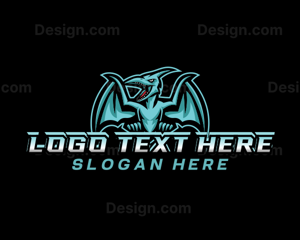 Pterodactyl Dinosaur Wings Logo