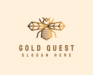 Golden Bee Insect logo design