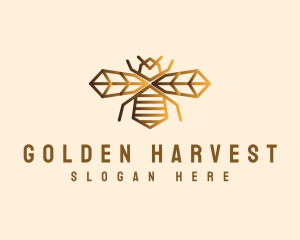 Golden Bee Insect logo design