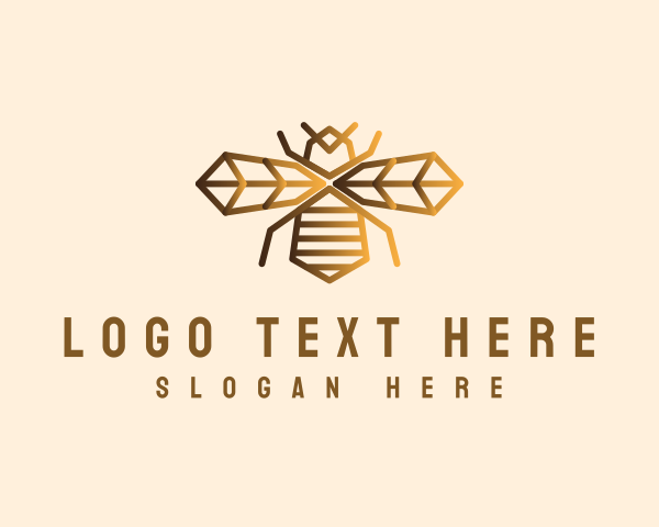 Golden Bee Insect logo