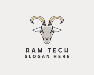 Goat Ranch Horn logo design