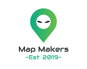 Alien Location Pin logo design