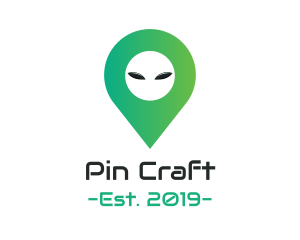 Alien Location Pin logo design