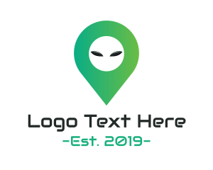Positioning - Alien Location Pin logo design