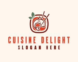 Fish Chopsticks Culinary logo design