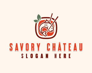 Fish Chopsticks Culinary logo design