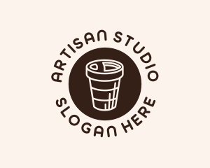 Stroke Coffee Cup logo design